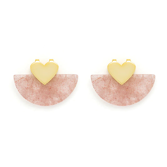 Knight and Day Strawberry Quartz Semi Precious Stone Earrings T157ESF