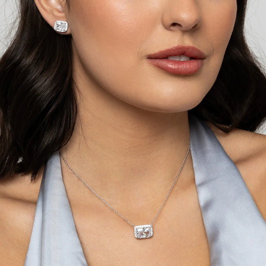 Knight and Day Classic Style Rectangular Necklace T355NCB
