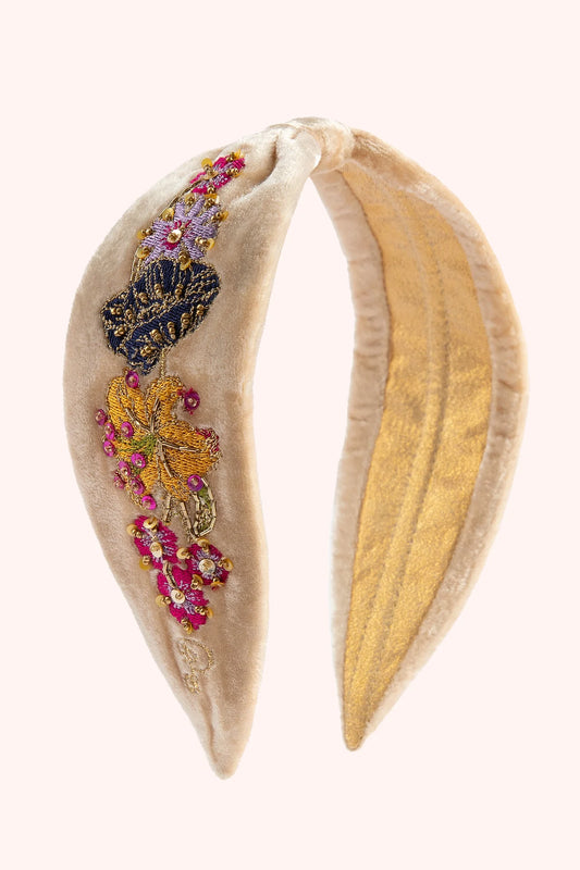 Velvet Headband - Cream Posy