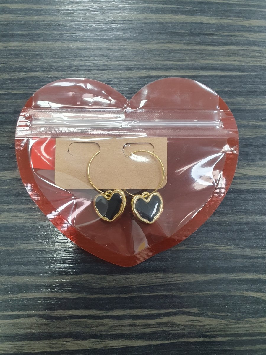 DMB Black Heart Hoop Earrings - Daisy Mae Boutique