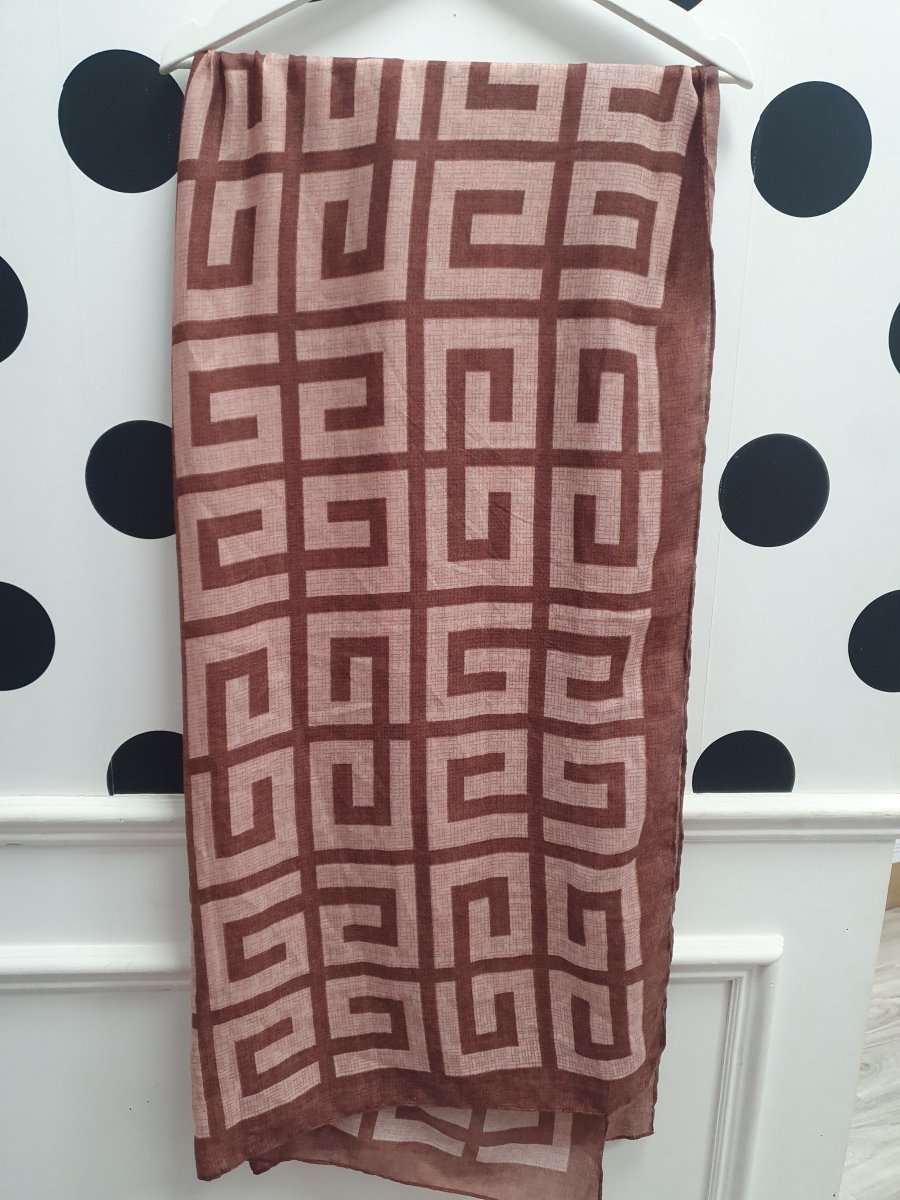 DMB Burgundy Geo Print Scarf - Daisy Mae Boutique