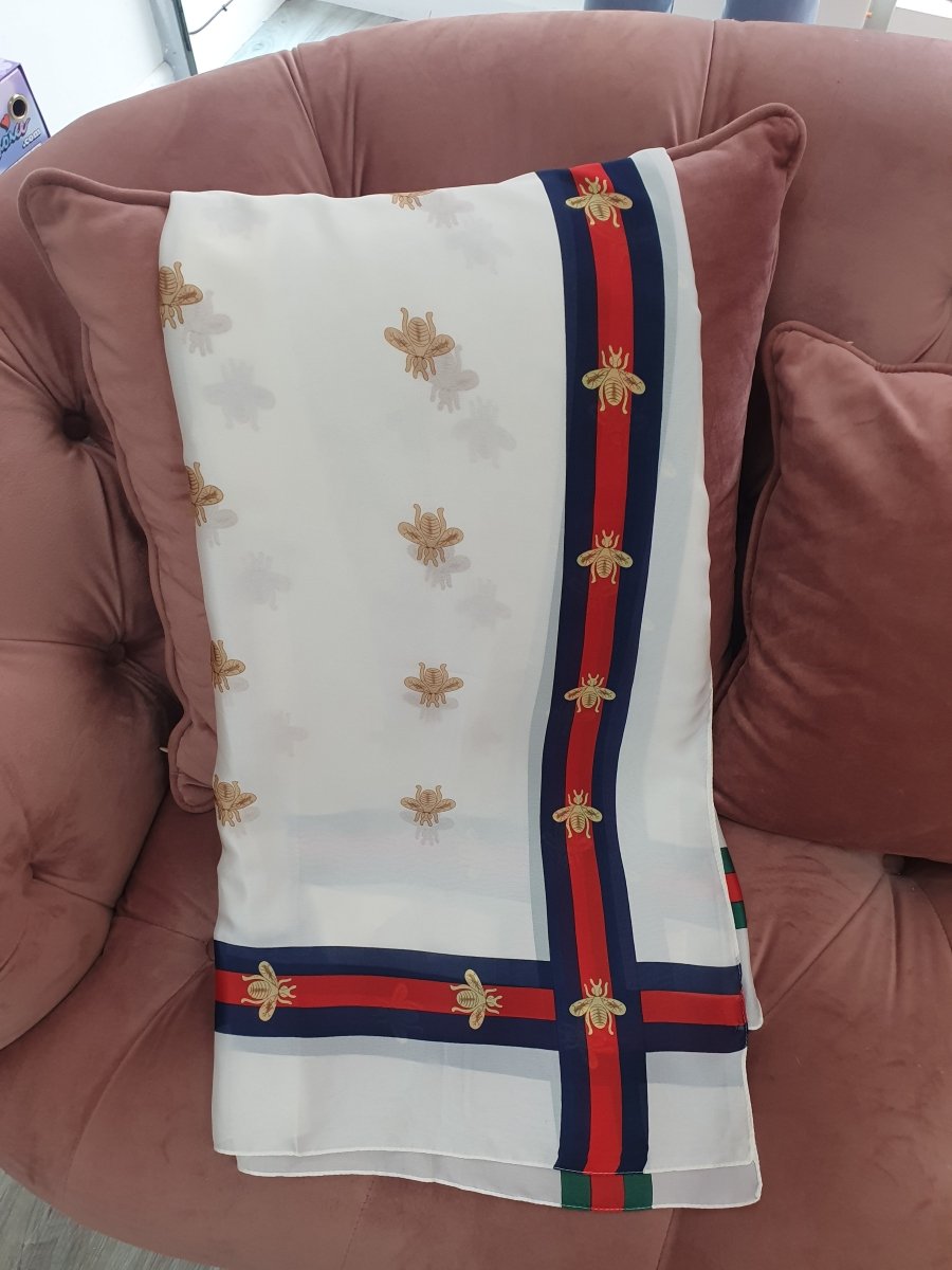 DMB Cream Bee Print Scarf - Daisy Mae Boutique