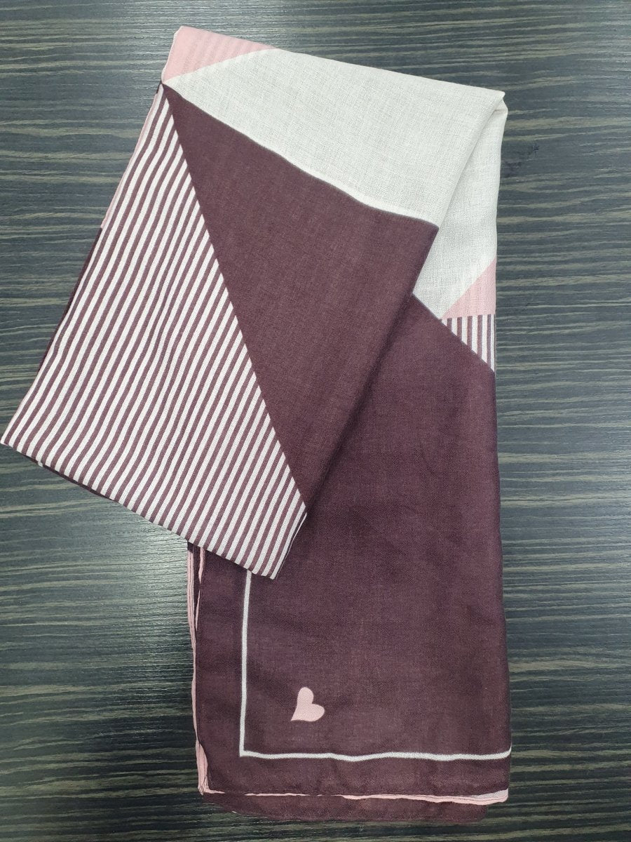 DMB Geo Print Scarf Burgundy/Pink - Daisy Mae Boutique