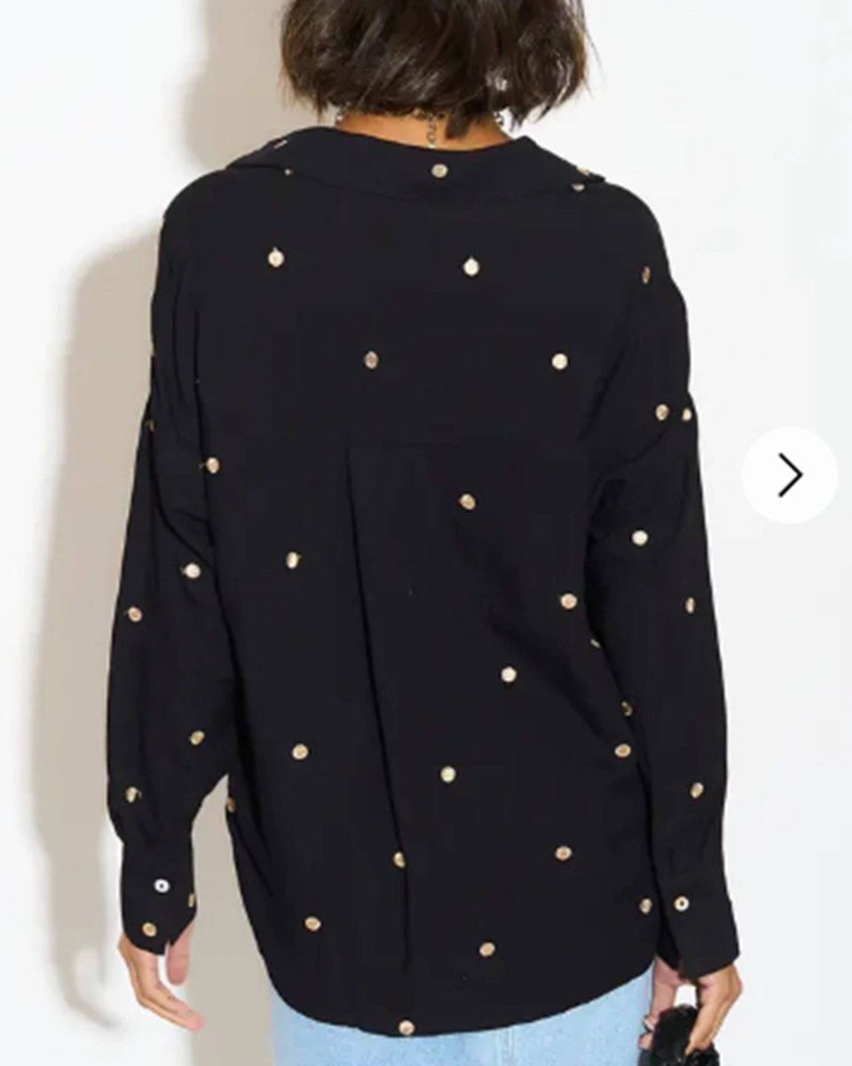 DMB Gold Polka Dots Embroidered Shirt in Soft cotton fabric - Daisy Mae Boutique