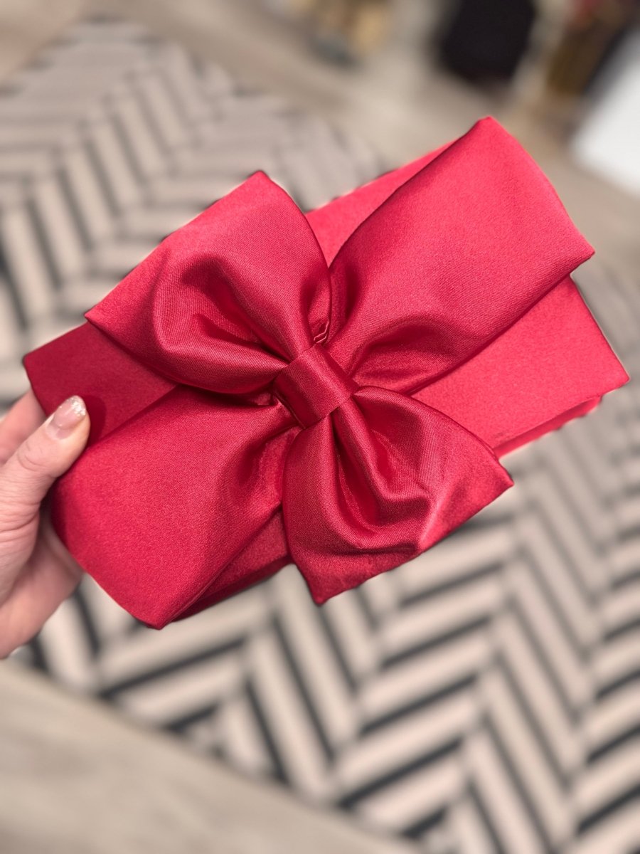 DMB Red Satin Bow Clutch - Daisy Mae Boutique