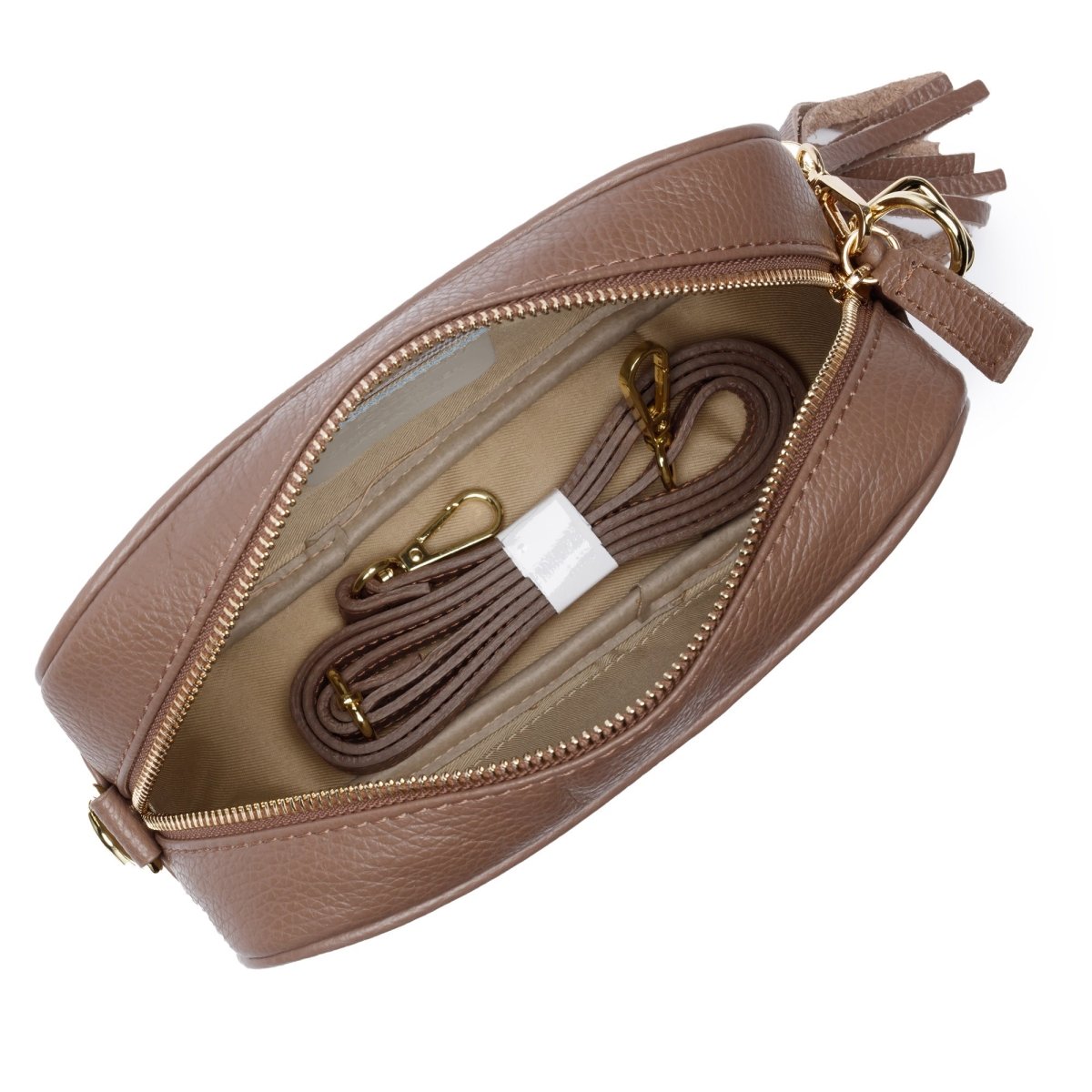 Elie Beaumont Taupe Crossbody - Daisy Mae Boutique
