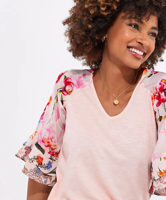 Joe Browns Fancy Floral Mix V-Neck Top