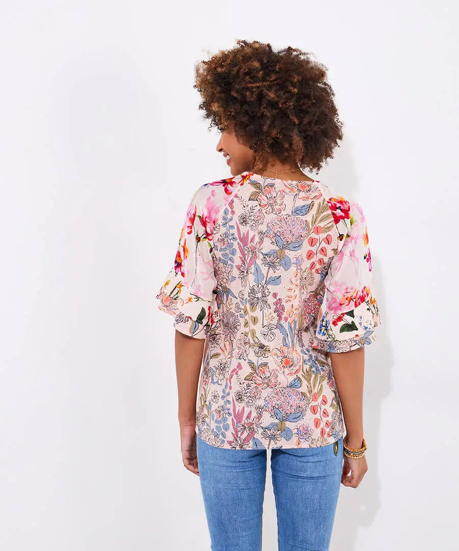 Joe Browns Fancy Floral Mix V-Neck Top