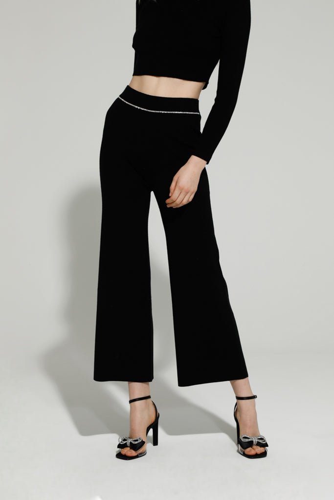 Goa Goa Black Tweed Trousers - Daisy Mae Boutique
