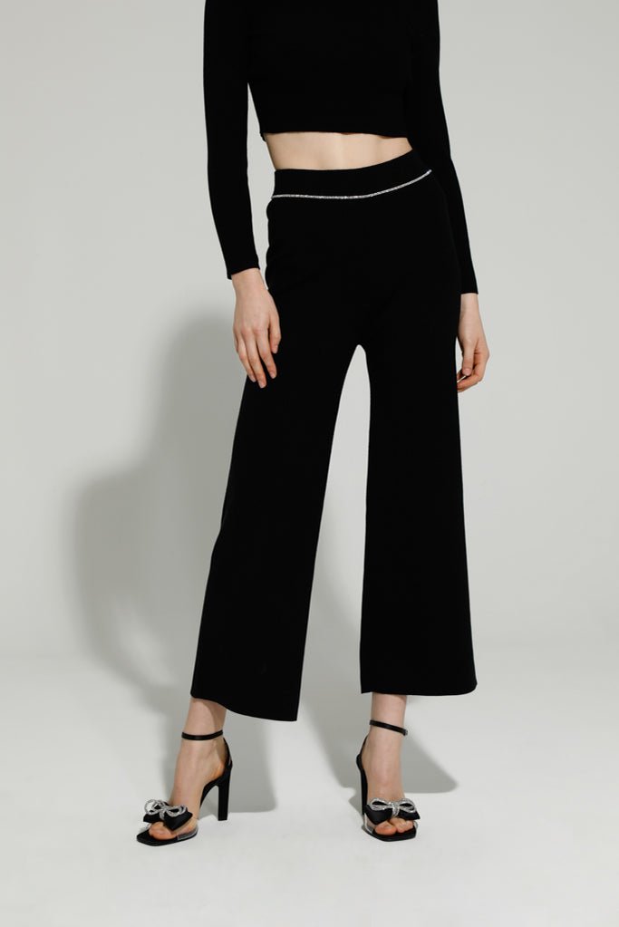 Goa Goa Black Tweed Trousers - Daisy Mae Boutique