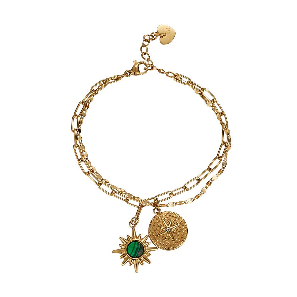 Knight and Day Carly Malachite Layered Bracelet - Daisy Mae Boutique