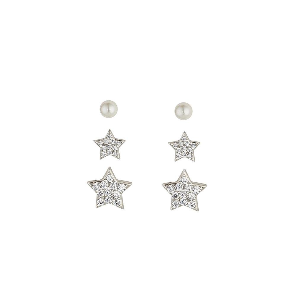 Knight and Day Star and Pearl Earring set - Daisy Mae Boutique