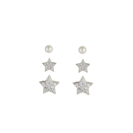 Knight and Day Star and Pearl Earring set - Daisy Mae Boutique