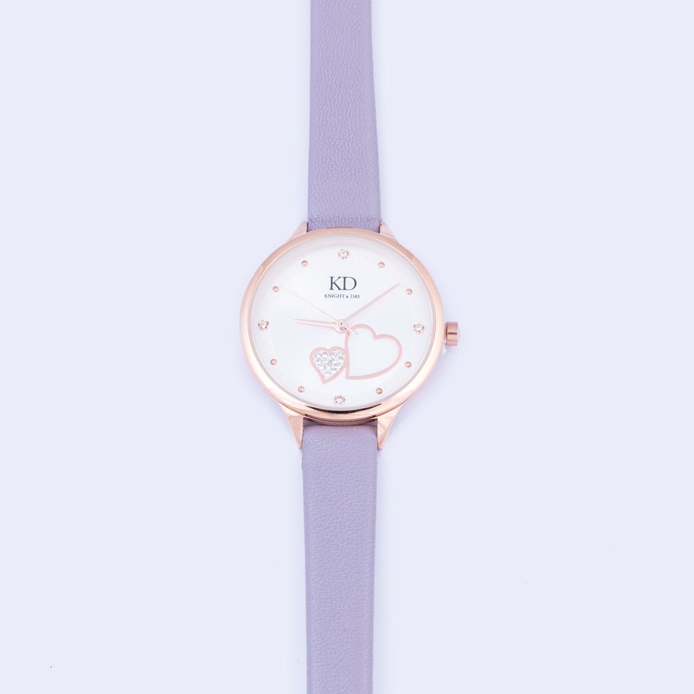 Knight and Day Synchronised Hearts Grey Watch Q451WLA - Daisy Mae Boutique