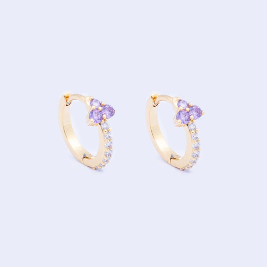 Knight & Day Amethyst Huggies Earrings Q528ETR - Daisy Mae Boutique