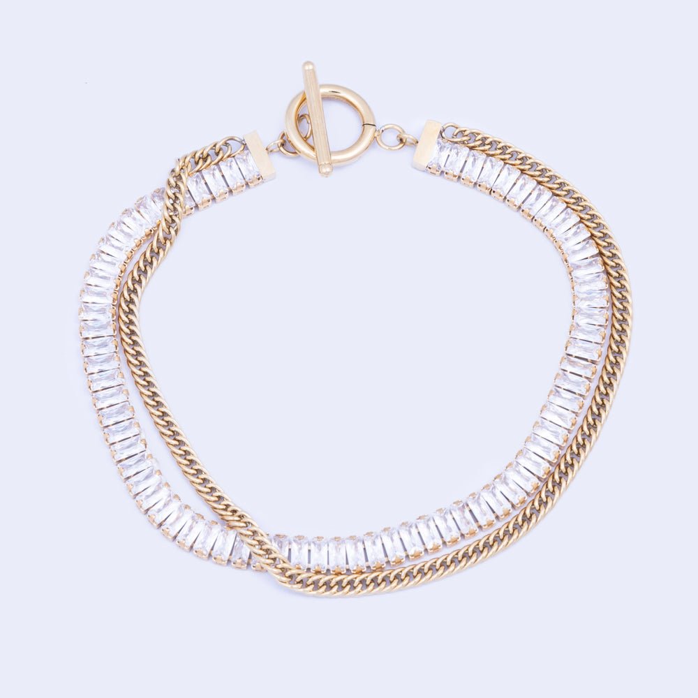 Knight & Day Layered Crystal Bracelet Q555BAR - Daisy Mae Boutique