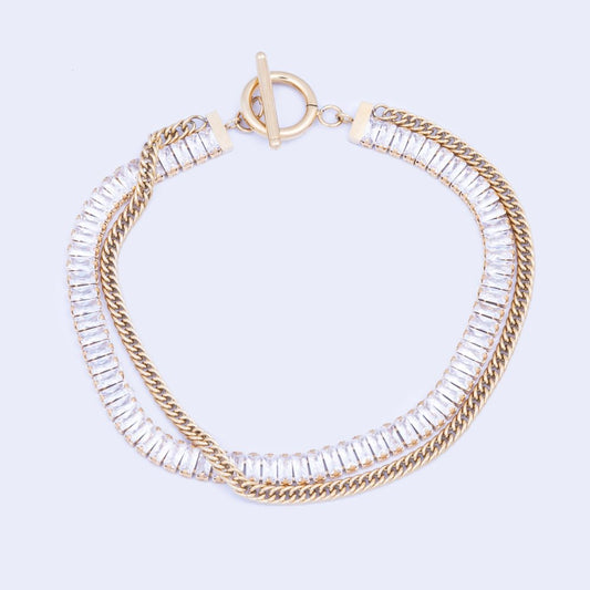 Knight & Day Layered Crystal Bracelet Q555BAR - Daisy Mae Boutique