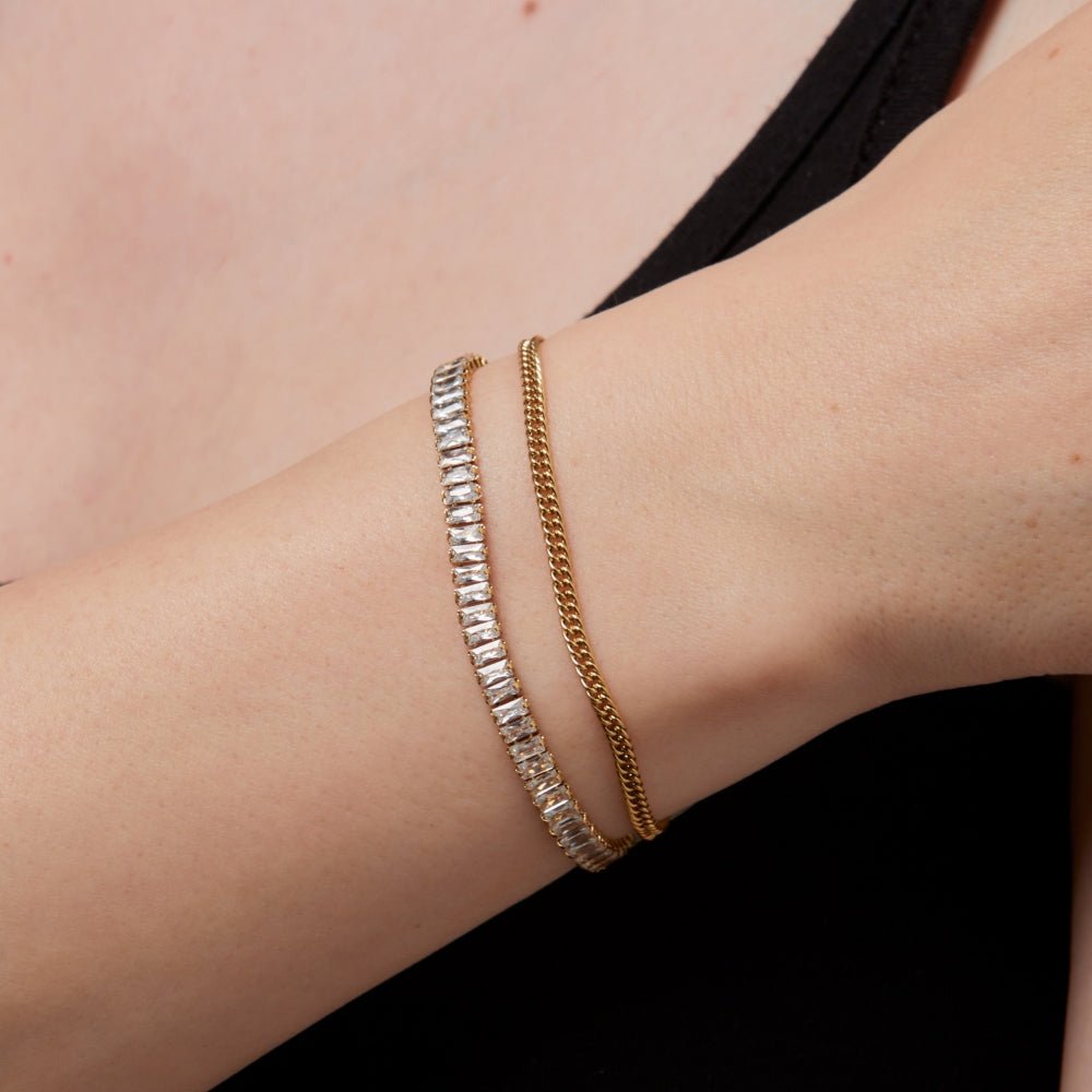 Knight & Day Layered Crystal Bracelet Q555BAR - Daisy Mae Boutique