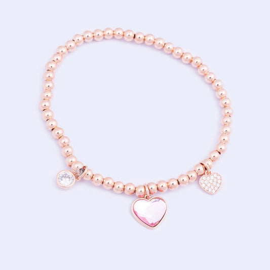 Knight & Day Rose Crystal Beaded Bracelet Q415BCB - Daisy Mae Boutique