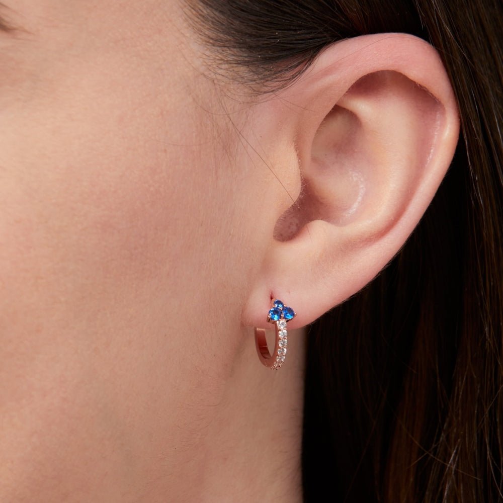 Knight & Day Sapphire Huggies Earrings Q529ETR - Daisy Mae Boutique
