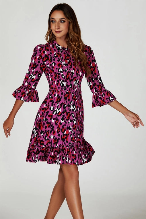 FS Collection Animal Print Mini Dress in Pink