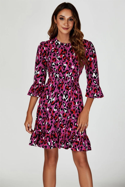 FS Collection Animal Print Mini Dress in Pink