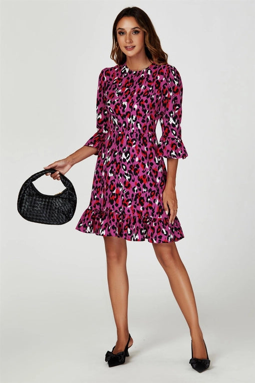 FS Collection Animal Print Mini Dress in Pink