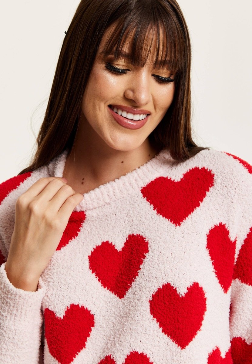 Liquorish Red Heart Teddy Bear Jumper - Daisy Mae Boutique