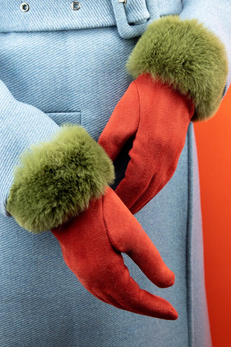 Powder Bettina Gloves Rust/Olive - Daisy Mae Boutique