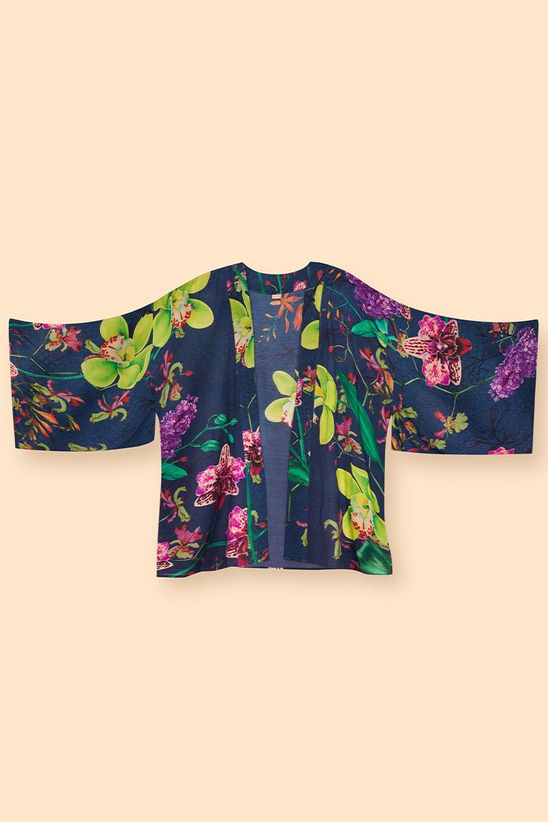 Powder Exotic Evening In Ink Kimono Jacket - Daisy Mae Boutique