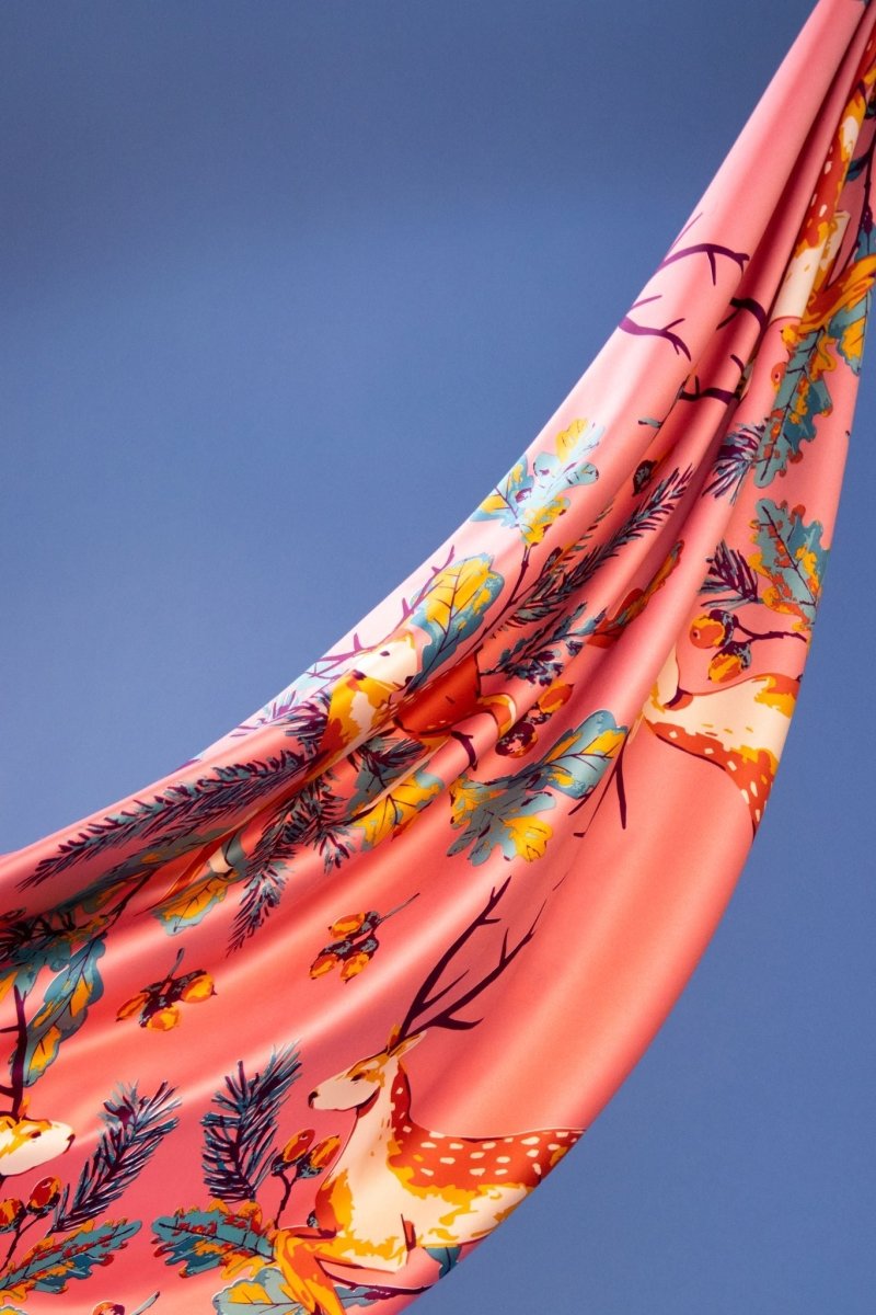 Powder Scandi Bambi Satin Square Scarf - Daisy Mae Boutique